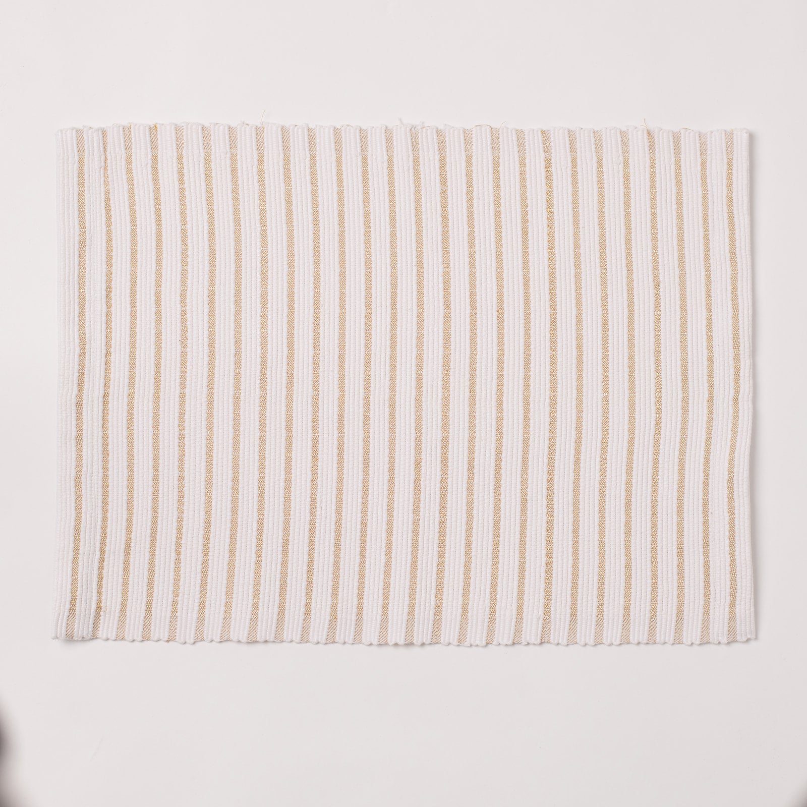 Placemats set of 6 - White with Golden Stripes