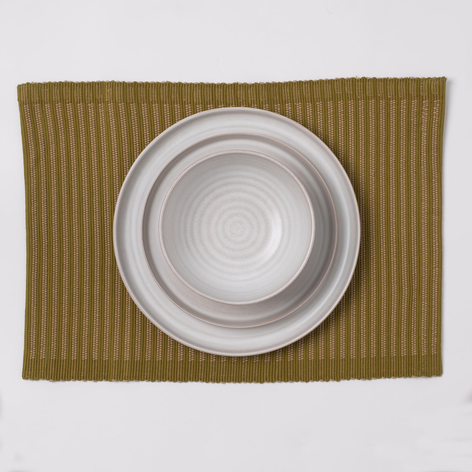 Placemats set of 6 - Olive green