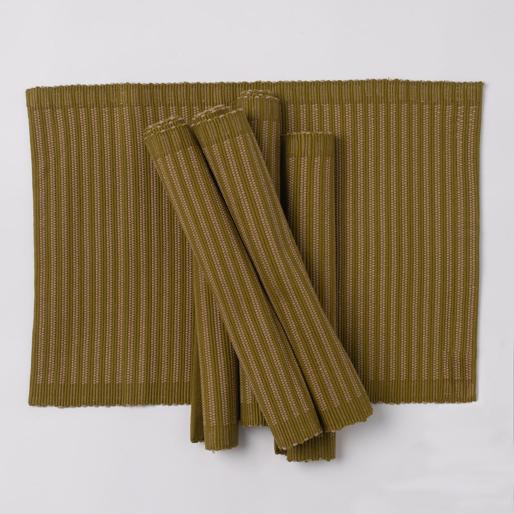 Placemats set of 6 - Olive green