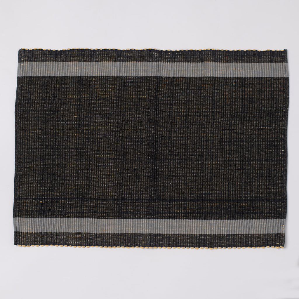 Placemats set of 6 - Black & Gray With Yellow Tone