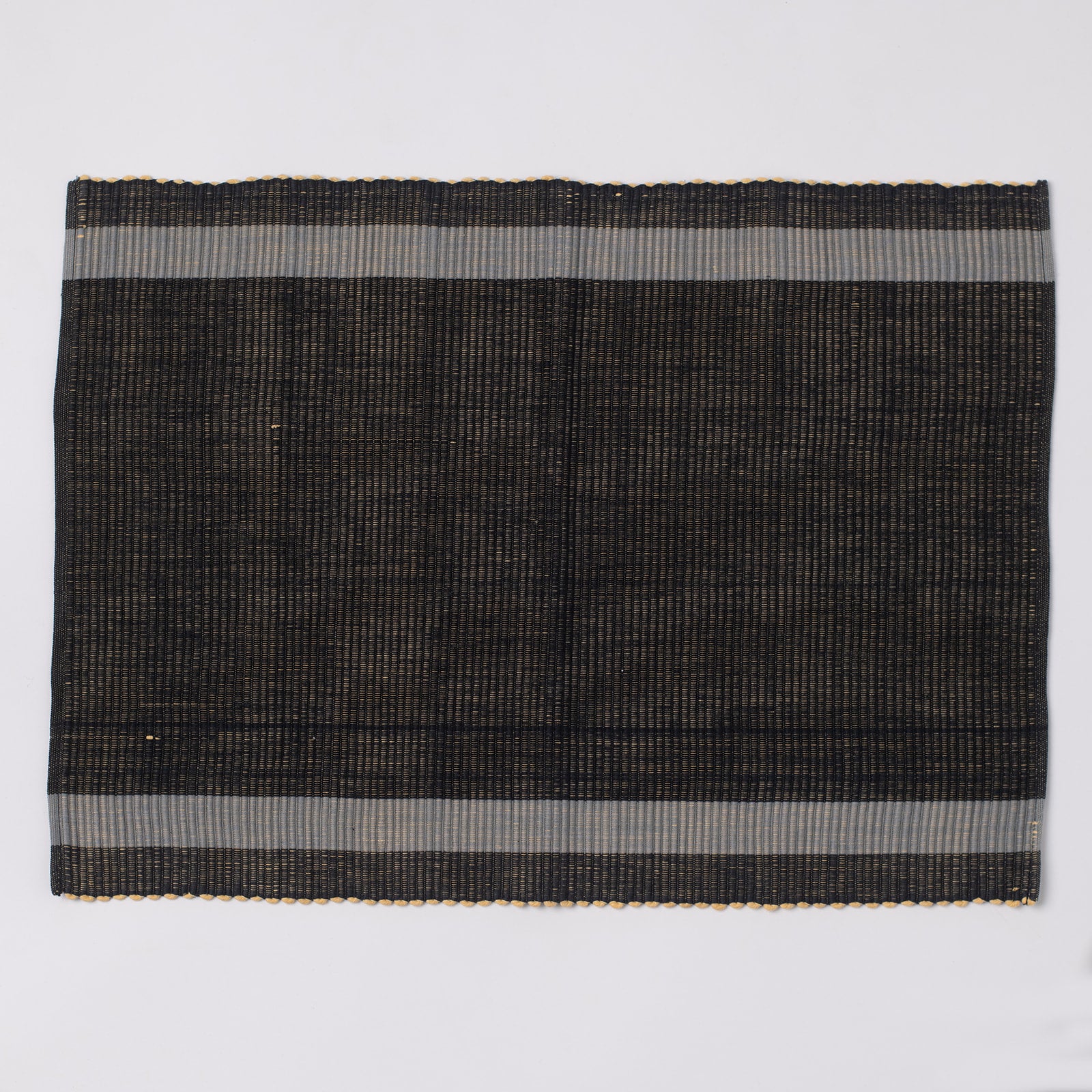 Placemats set of 6 - Black & Gray With Yellow Tone
