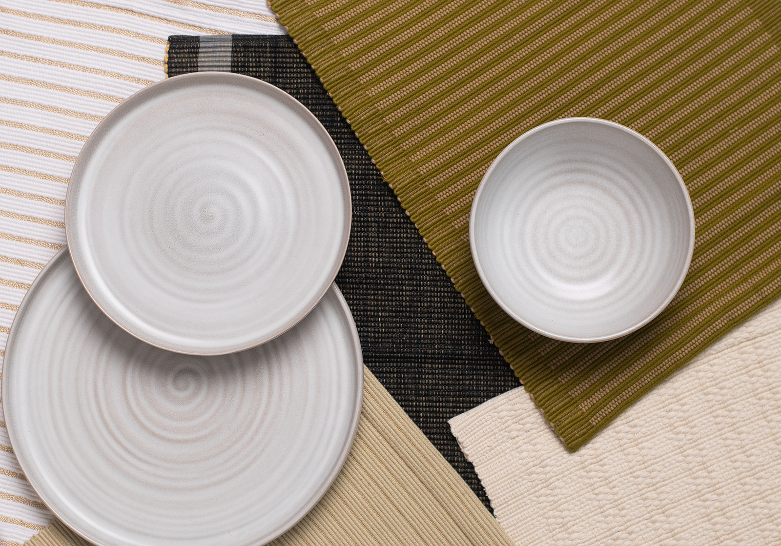 Placemats set of 6 - Olive green