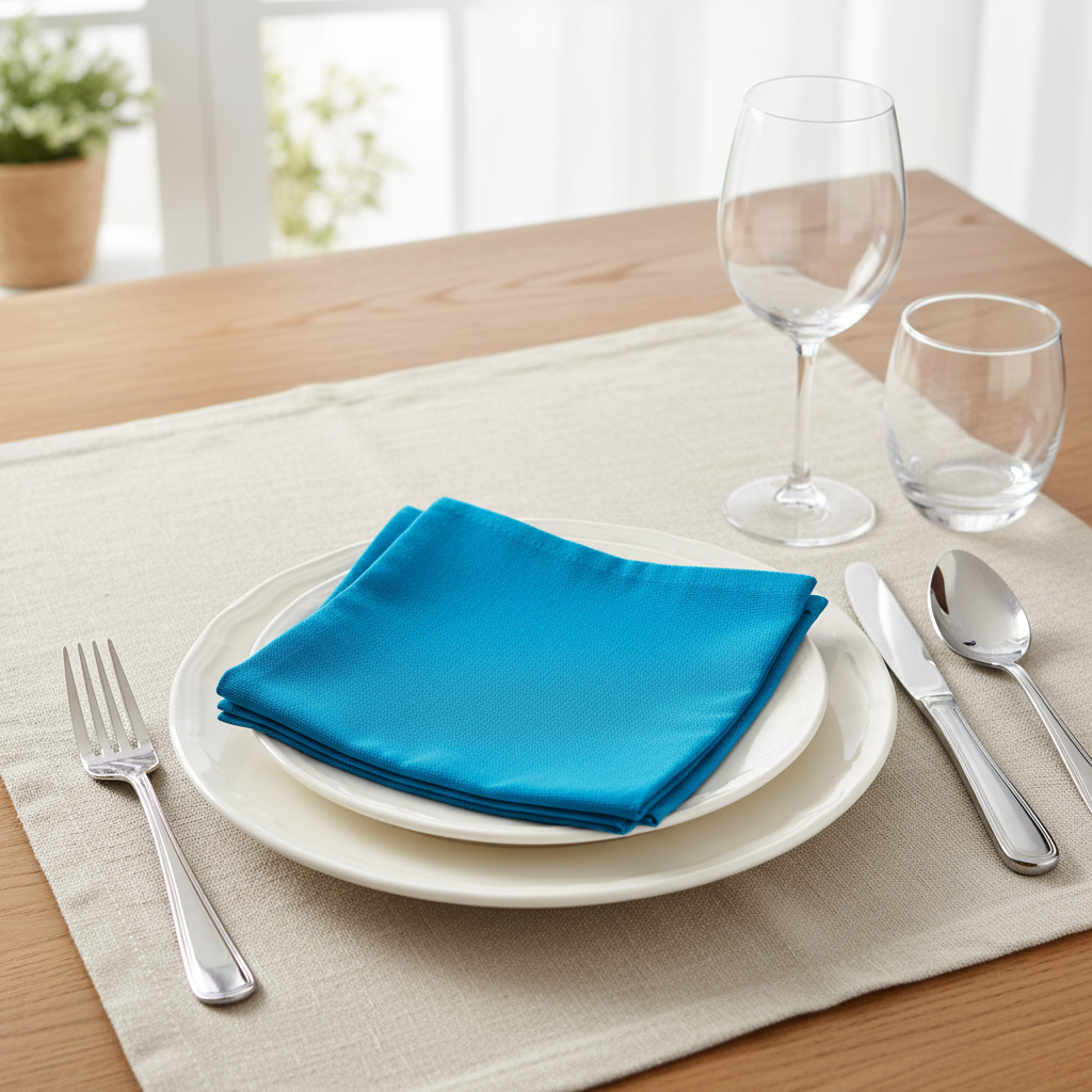 Napkins Set of 6 - Turquoise Shot Blue
