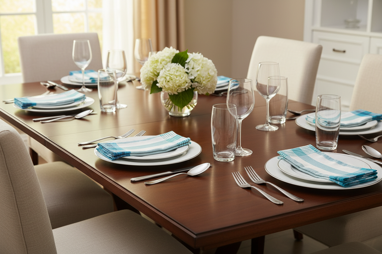 Napkins Set of 6 - Blue & White Stripes