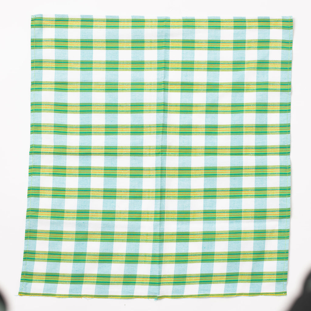 Napkins Set of 6 - Green, Yellow, & White Checkered