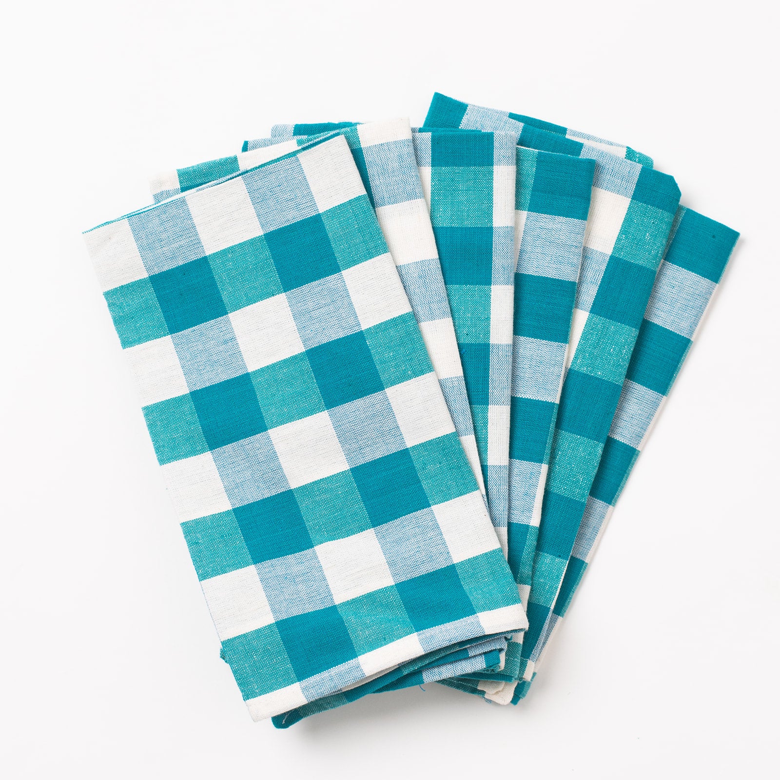 Napkins Set of 6 - Iris Blue & White Checkers
