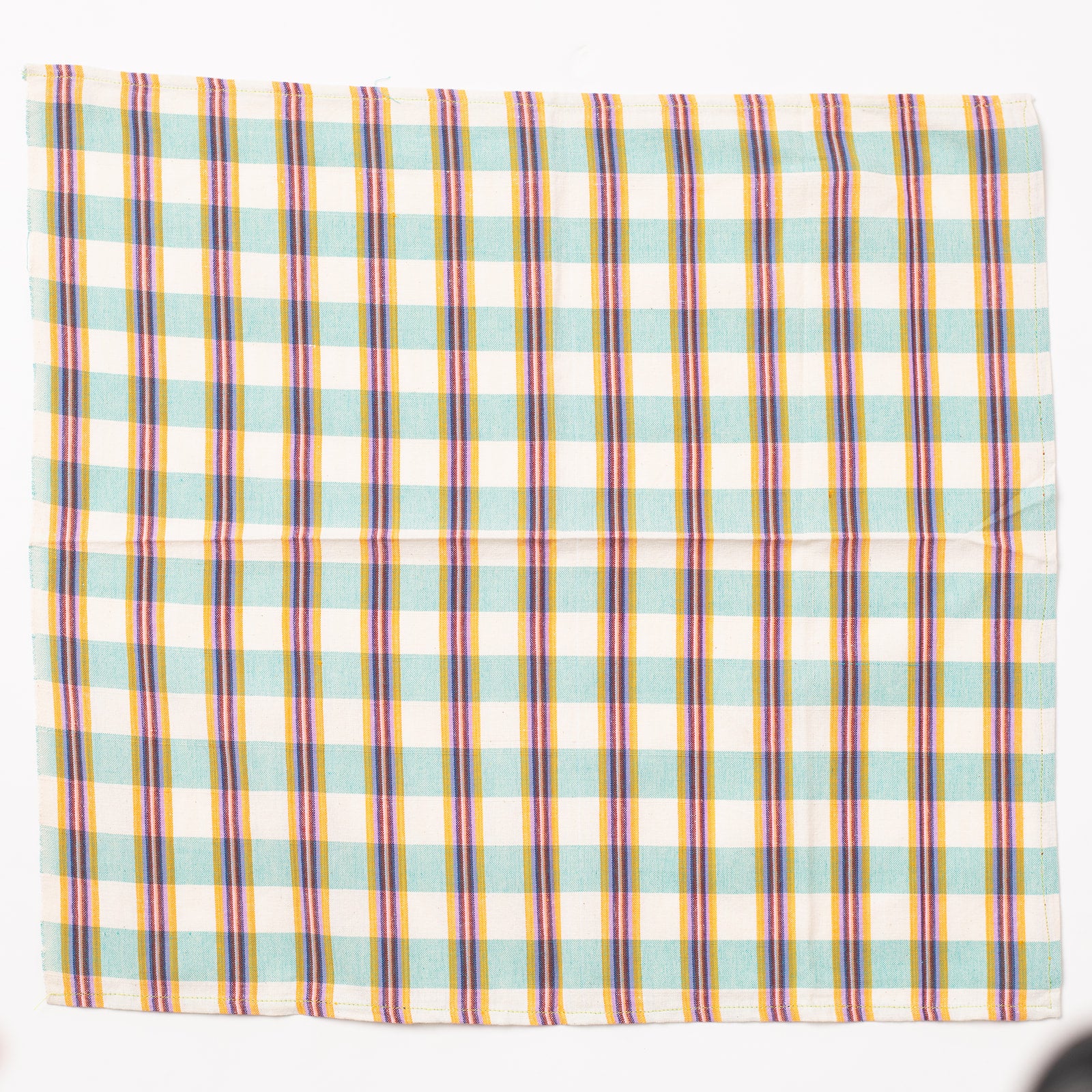 Napkins Set of 6 - Orange & Aqua Blue Checkers