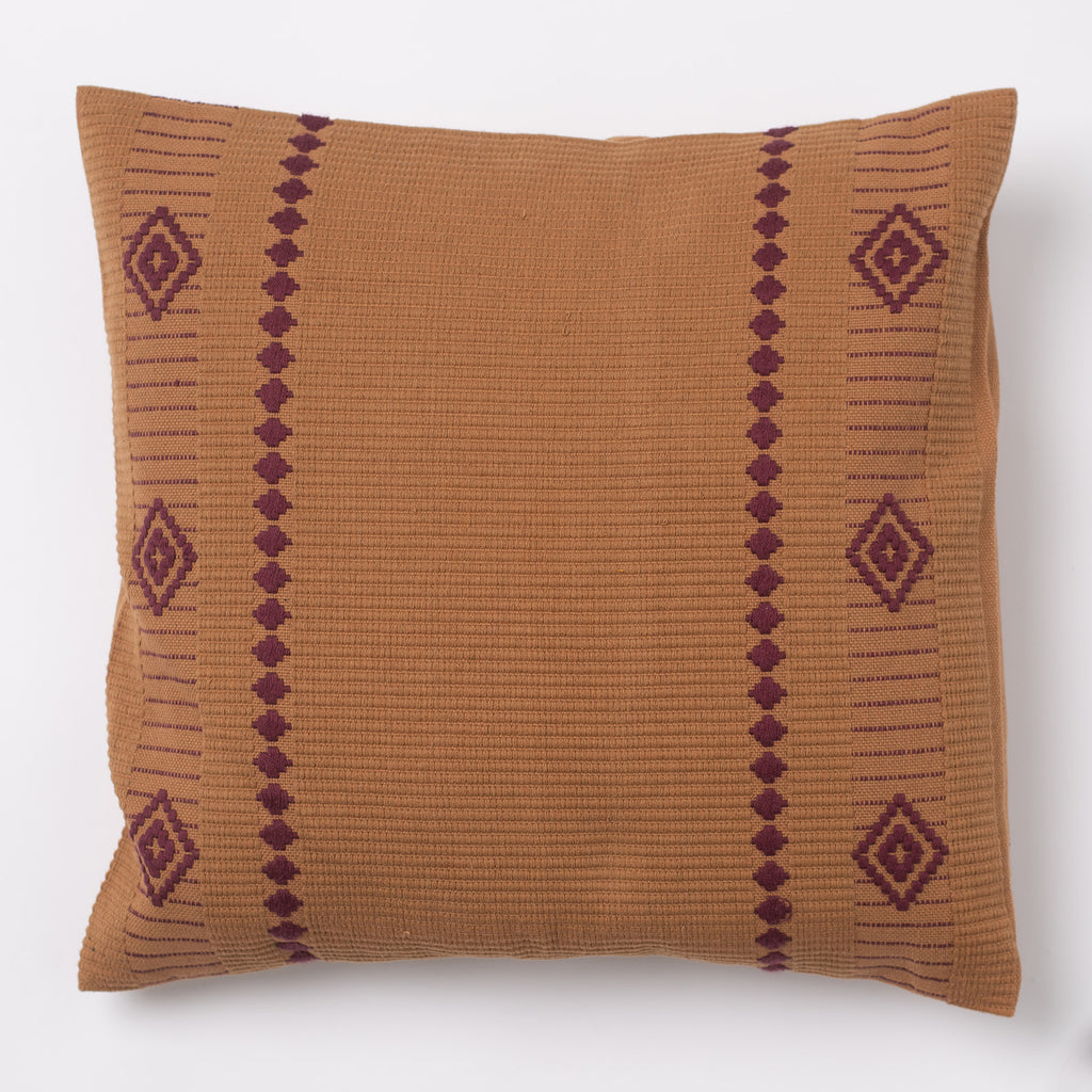 Dumbara Cushion Cover 16" x 16" - Brown & Maroon Diamonds