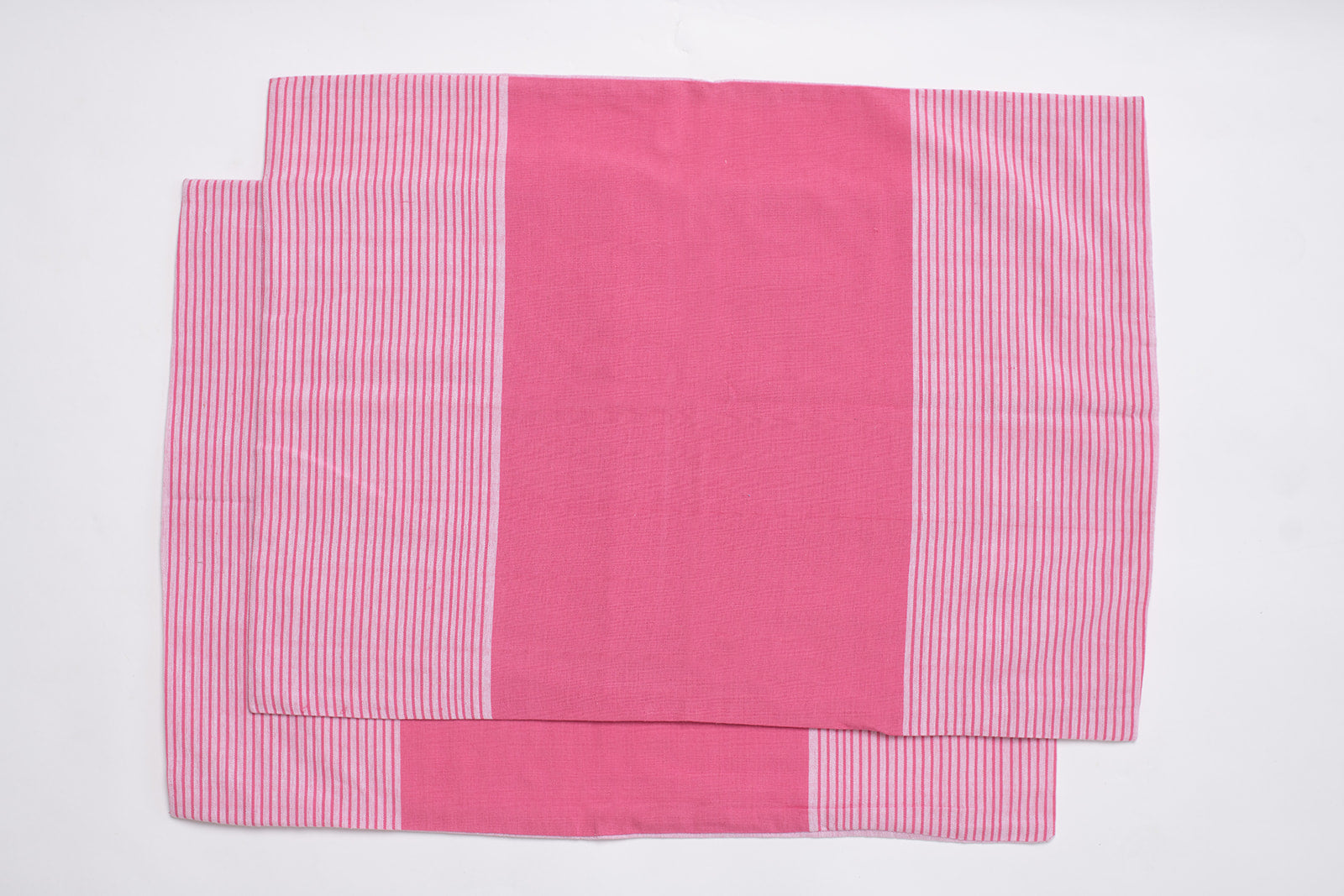 Pillowcases Set of 2 - Pink & White Stripes
