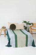 Bedsheet Queen Size - Olive Green Stripes