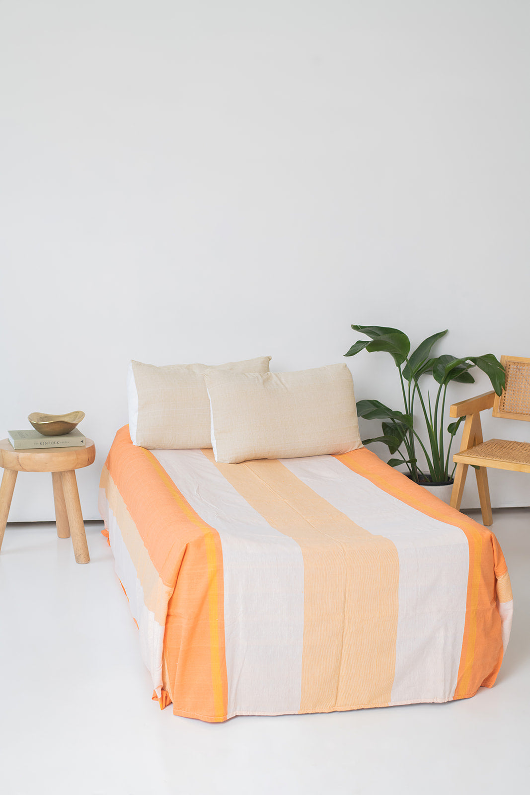 Bedsheet King Size - Orange Stripes