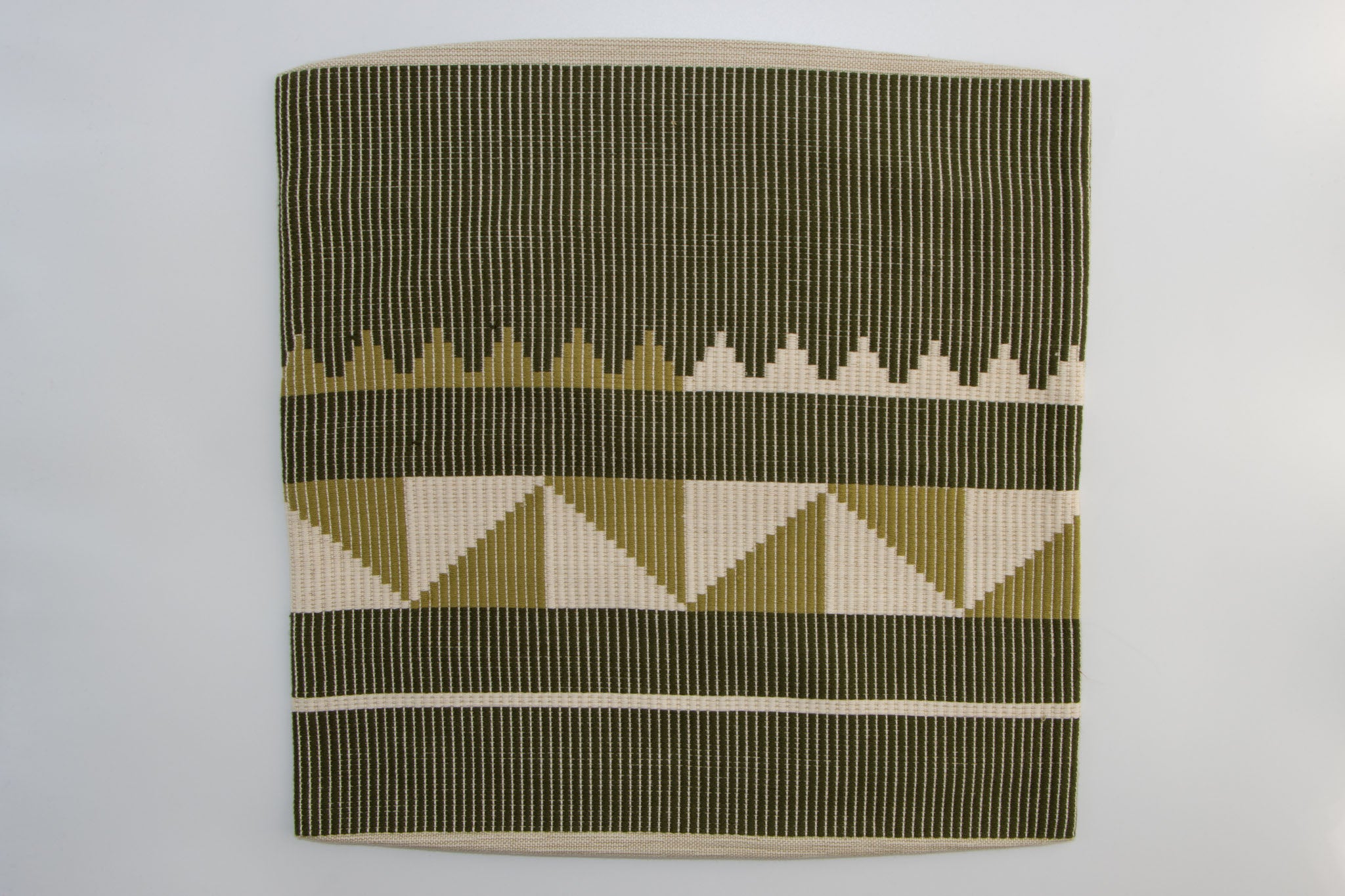 Dumbara Cushion Cover 16" x 16" - Olive Green & White