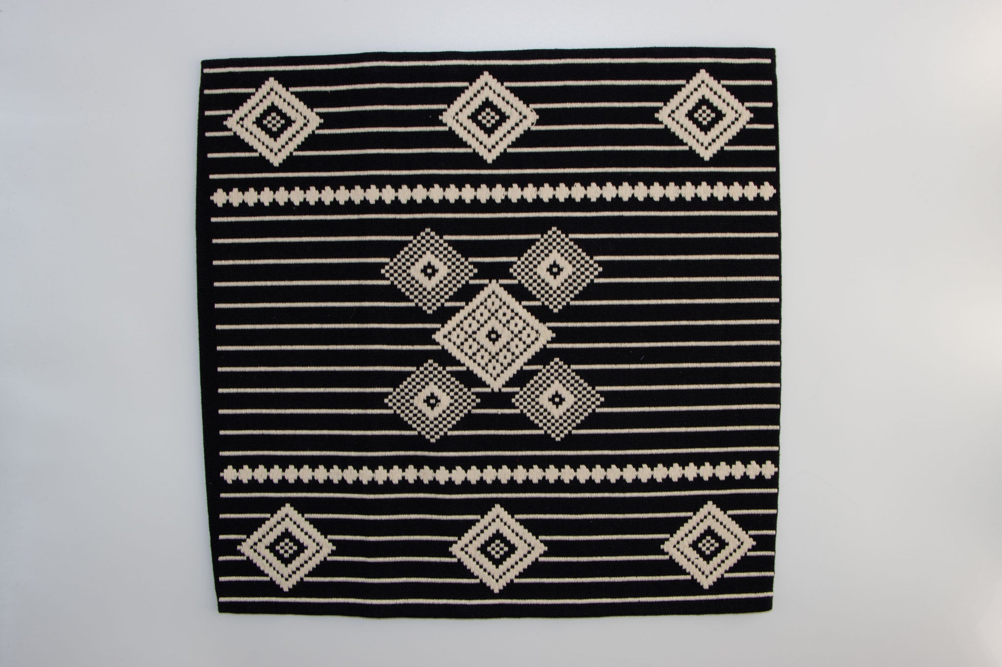 Dumbara Cushion Cover 16" x 16" - Black & White Diamonds