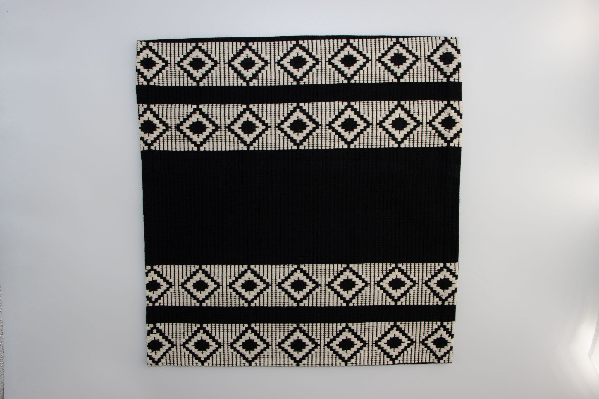 Dumbara Cushion Cover 16" x 16" - Black & White Diamonds Stripes