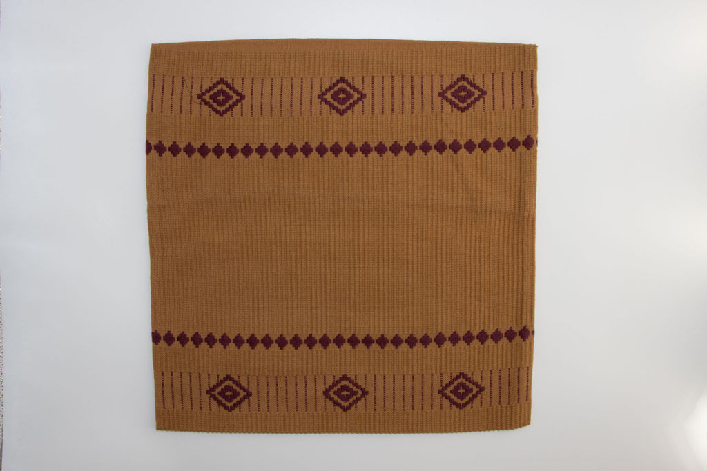 Dumbara Cushion Cover 16" x 16" - Brown & Maroon Diamonds