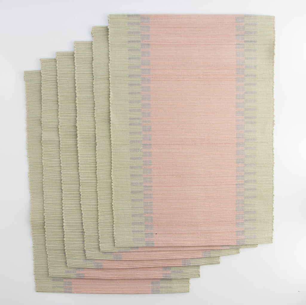 Blush & Sage Pastel Placemats set of 6
