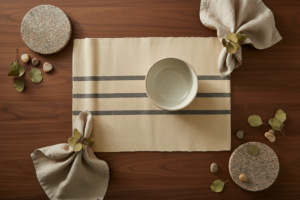 Charcoal Trio Ribbed Placemats set of 6