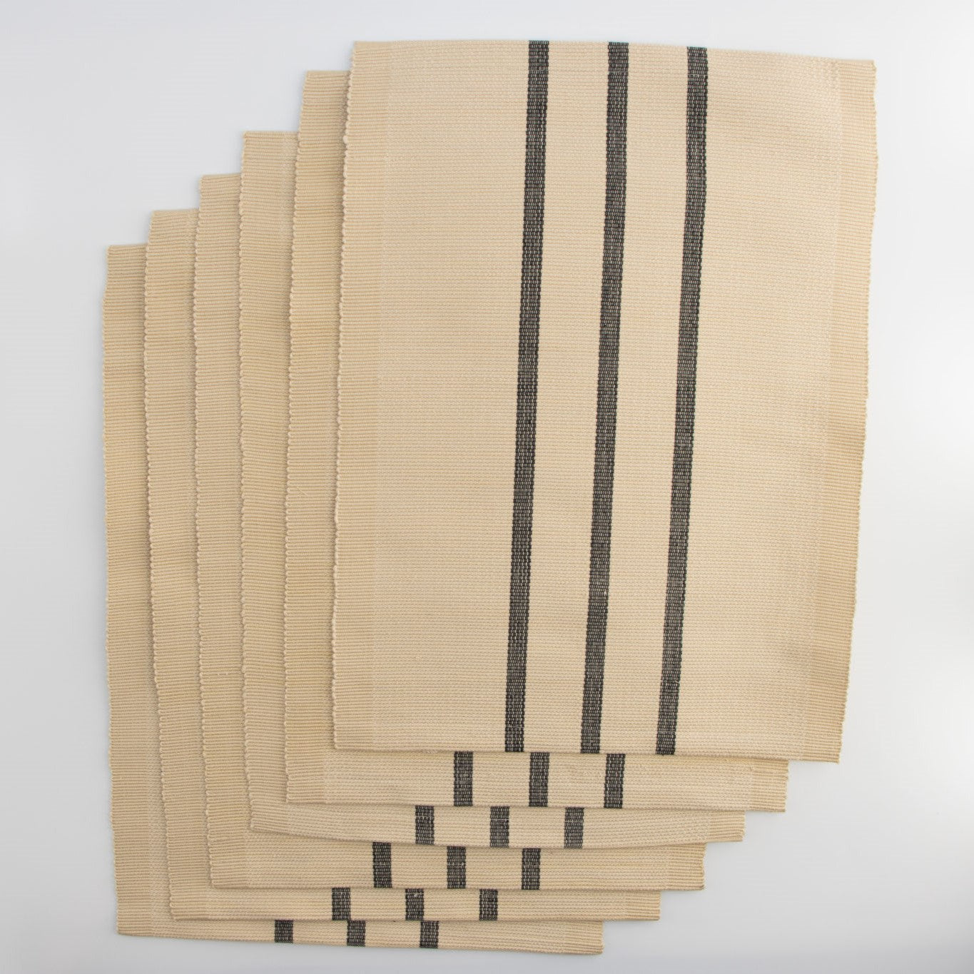 Charcoal Trio Ribbed Placemats set of 6