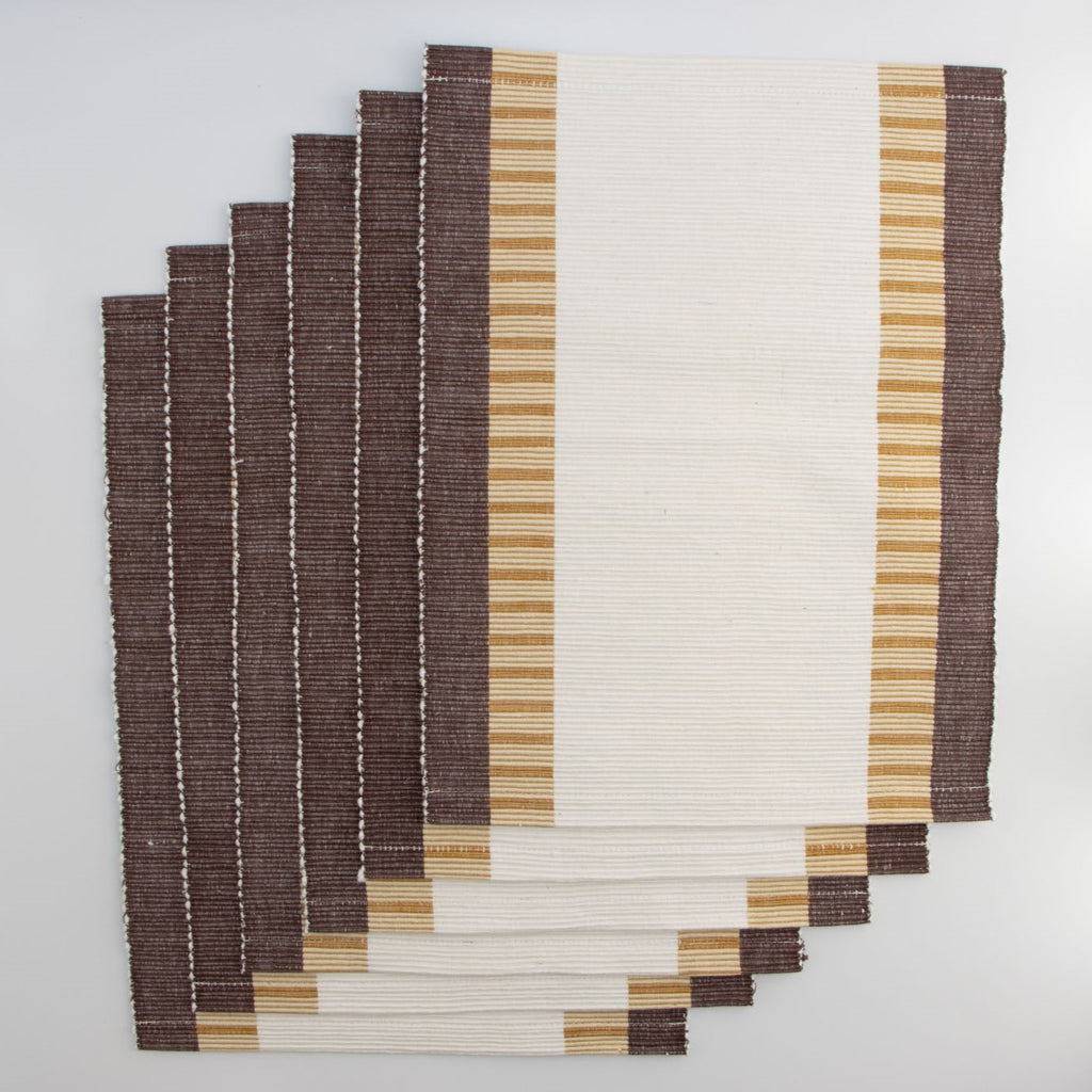 Ochre & Espresso Accent Placemats set of 6