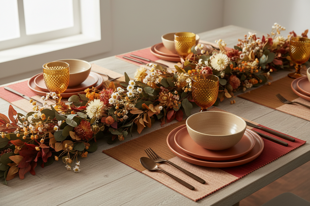 Autumnal Abstract Quad-Tone Placemats set of 6
