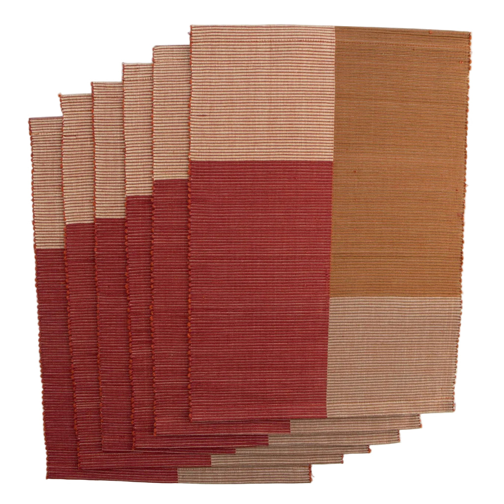 Autumnal Abstract Quad-Tone Placemats set of 6