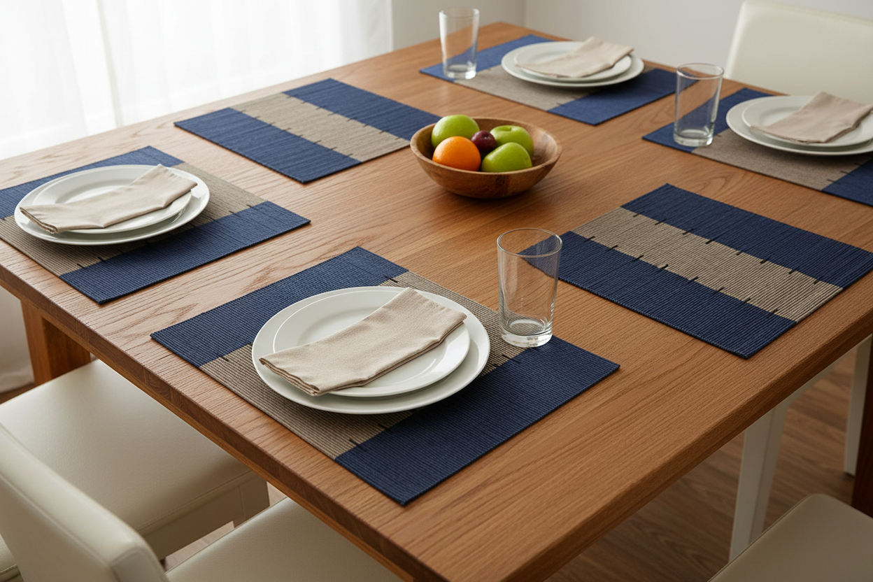 Coastal Horizon Tricolor Placemats set of 6