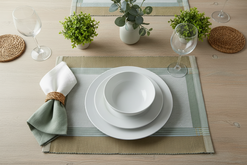 Tonal Earth Bordered Placemats set of 6