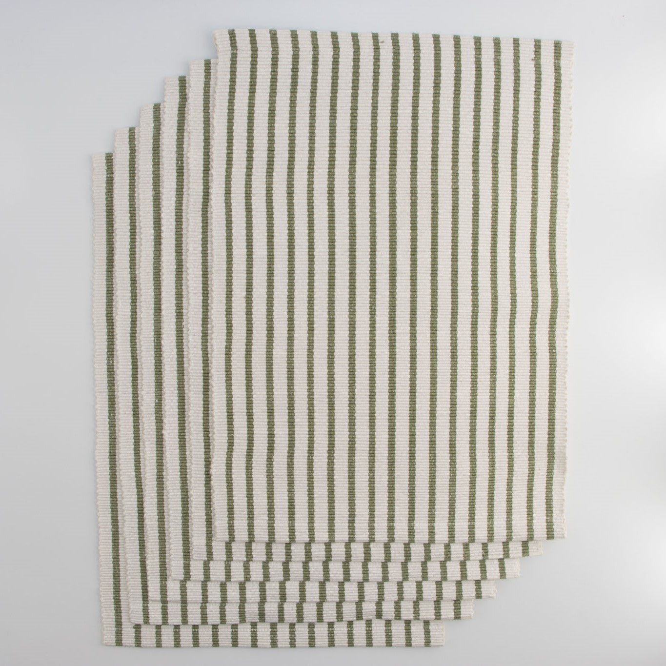 Sage Stripe Woven Placemats set of 6