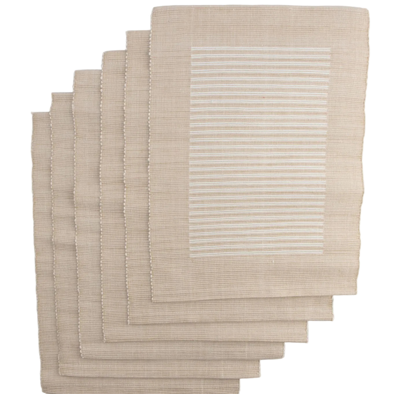 Serene Sand Pinstripe Placemats set of 6