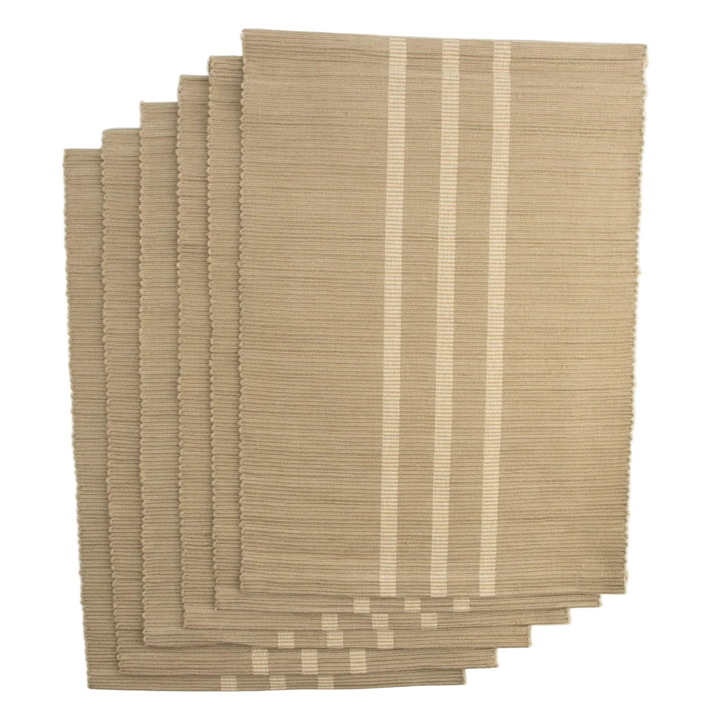 Earth-Toned Linear Harmony Placemats set of 6