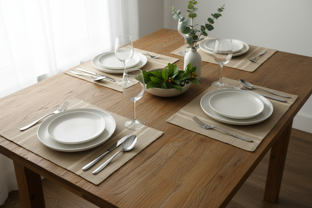 Earth-Toned Linear Harmony Placemats set of 6